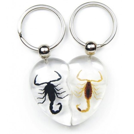 Keychain - Black & Yellow Scorpion (Heart Set)