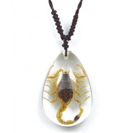 Necklace - Yellow Scorpion (Clear)