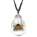 Necklace - Spiny Spider (Clear - Teardrop)
