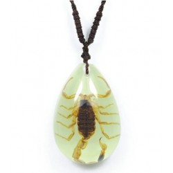 Necklace - Yellow Scorpion (Glow - Teardrop)