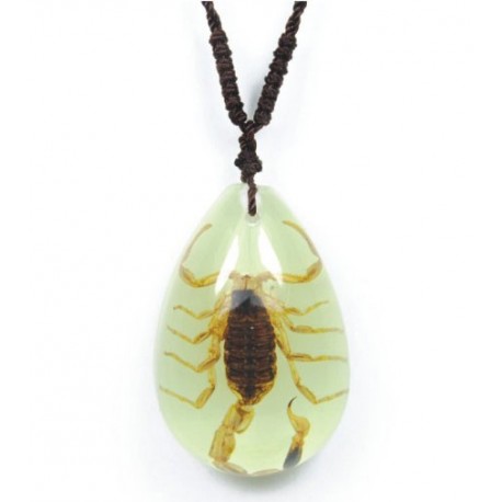 Necklace - Yellow Scorpion (Glow-in-the-dark)