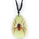 Necklace - Brown Recluse Spider (Glow - Teardrop)