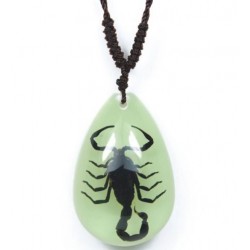 Necklace - Black Scorpion (Glow - Teardrop)