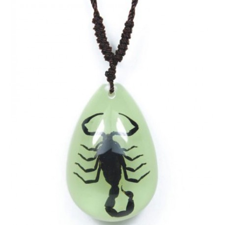 Necklace - Black Scorpion (Glow-in-the-dark)