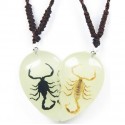 Necklace - Black & Yellow Scorpion (Glow - Heart Set)