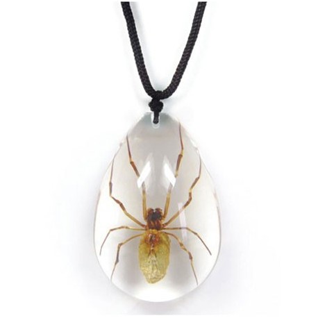 Necklace - Brown Recluse Spider (Clear)