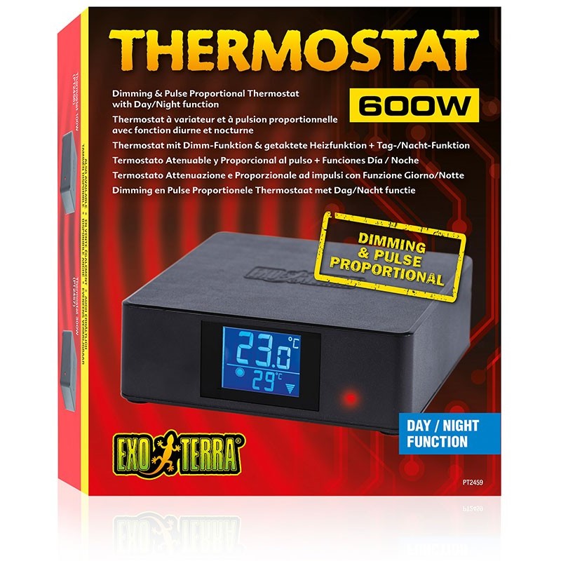 Exo Terra 600W Dimming/Pulse Proportional Thermostat With Day/Night Timer Dual Receptacles 15561224635 