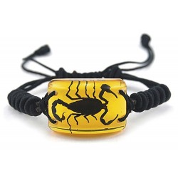 Bracelet - Black Scorpion (Amber - Rectangle)