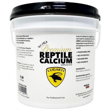 Ultra Premium Reptile Calcium - without D3 - 7 lb BULK (Lugarti)
