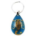 Keychain - Yellow Scorpion (Dark Blue - Teardrop)