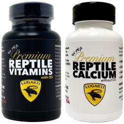 Ultra Premium Reptile Vitamins with D3 / Reptile Calcium without D3 - BUNDLE (Lugarti)